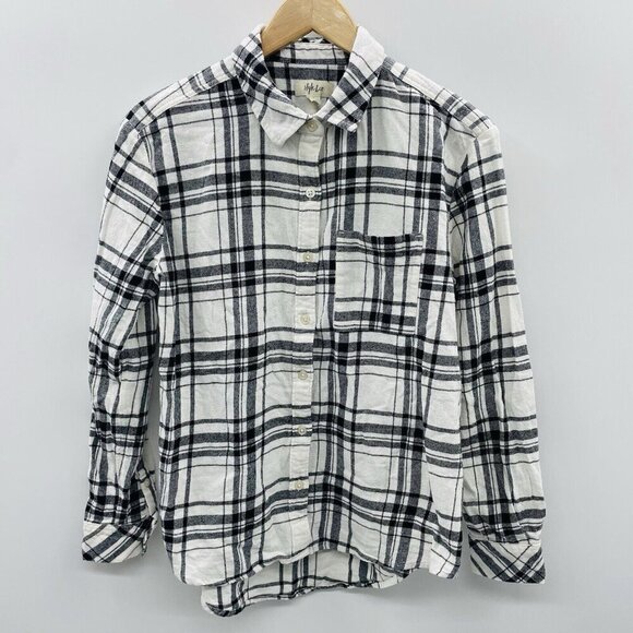 Style & Co Womens Size Small Cotton Plaid Flannel Boyfriend Button Down Shirt - Picture 2 of 7